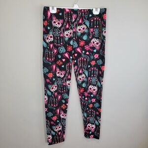 New Mix Sugar Skull Kittens Polyester Spandex Ankle Leggings Extra Plus Size